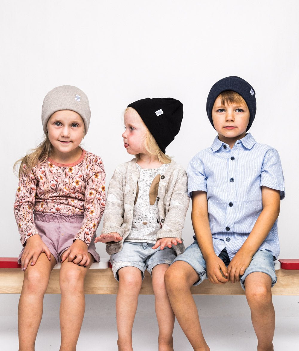 Beanie Feinstrick aus Bio Baumwolle - Mütze - obumi - 701 - Blue Melange