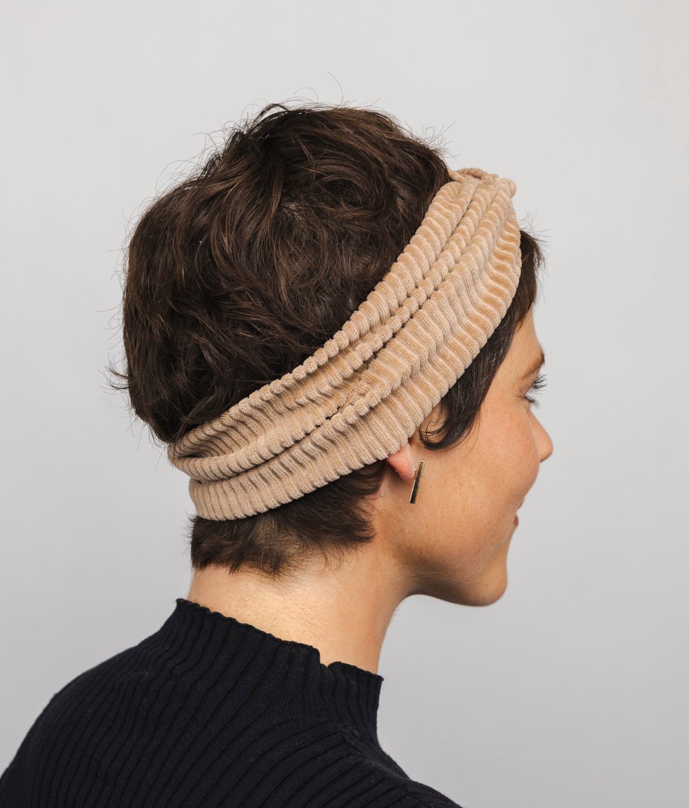 Haarband aus Bio Samt Rippe - Haarbänder - obumi - 466 - Beige