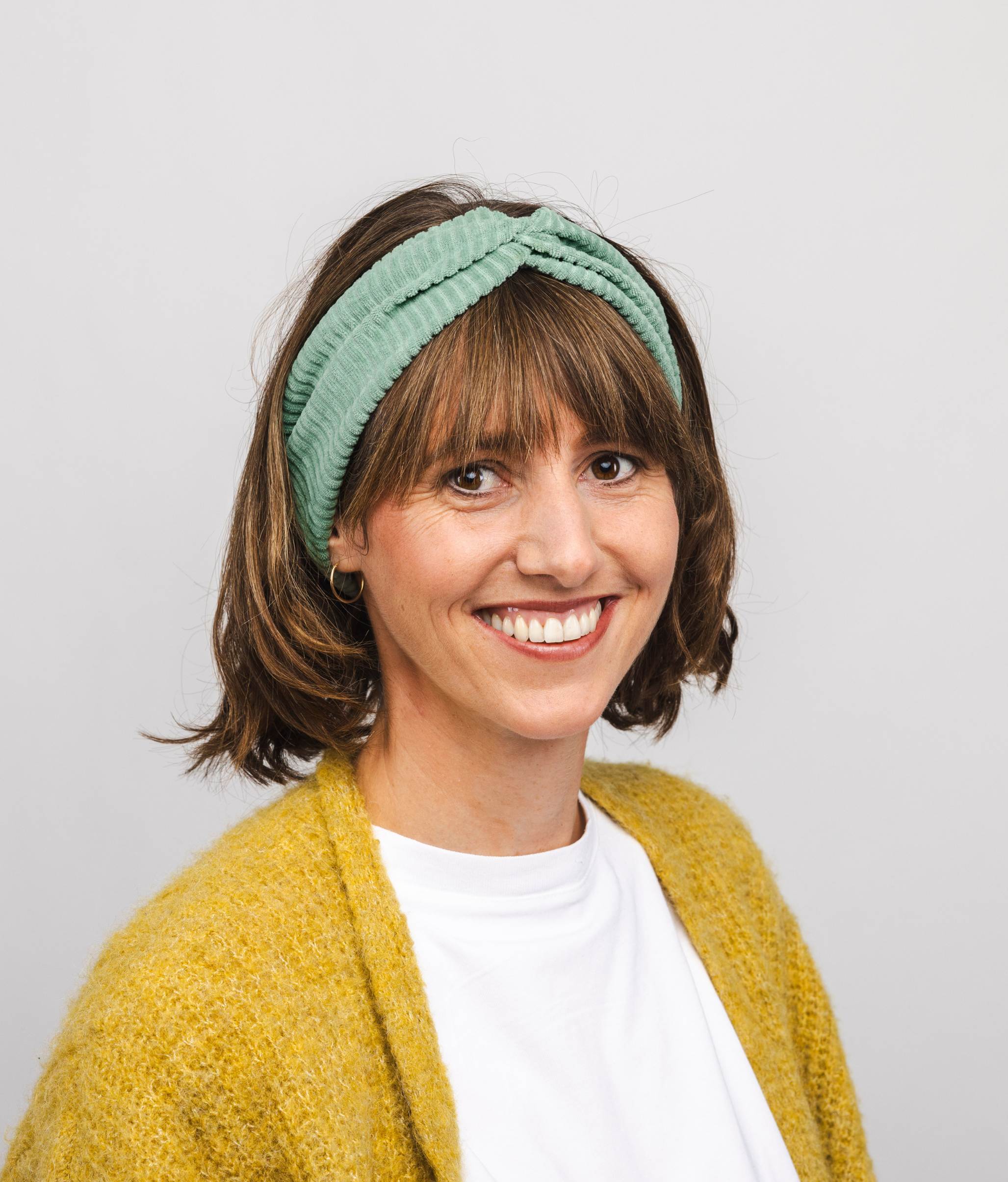 Haarband aus Bio Samt Rippe - Haarbänder - obumi - 468 - Aloe