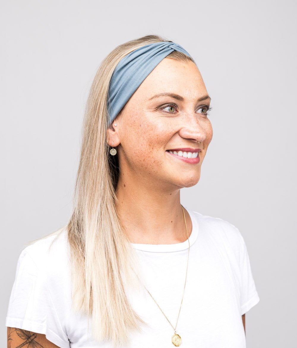 Haarband Bow aus Bio Jersey - Haarbänder - obumi - 433 - Air Blue