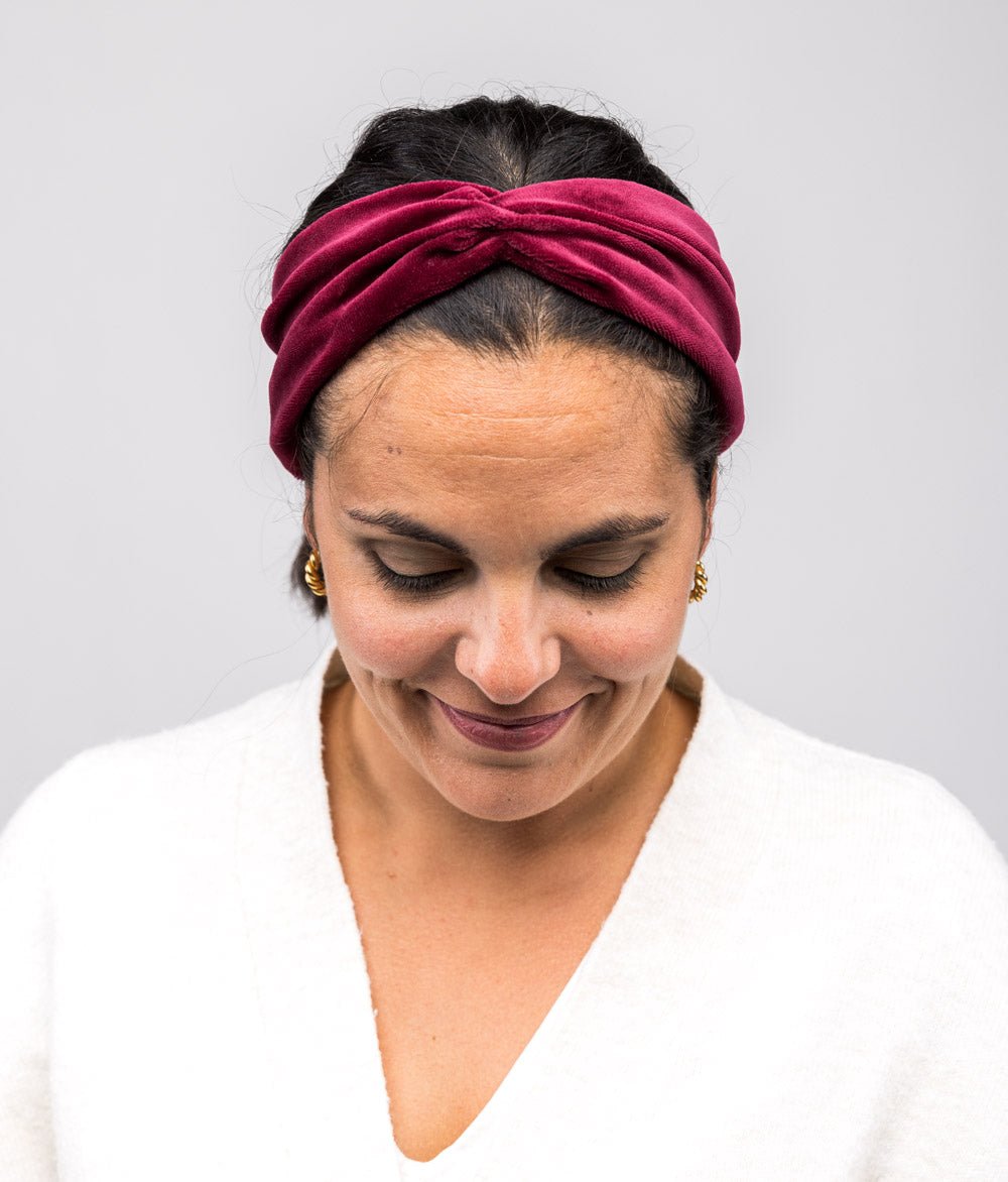 Haarband Bow aus Bio Samt - Haarbänder - obumi - 458 - Burgundy