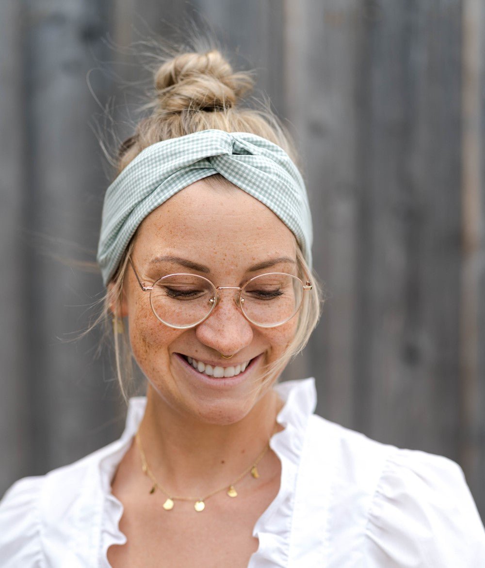 Haarband Karo aus Bio Baumwolle - Haargummis - obumi - 262 - Karo Green