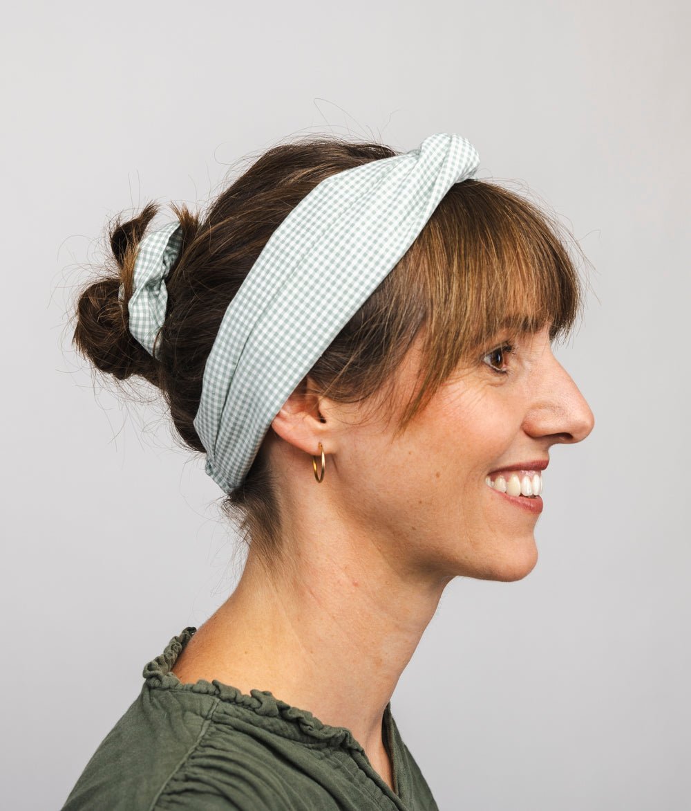 Haarband Karo aus Bio Baumwolle - Haargummis - obumi - 262 - Karo Green