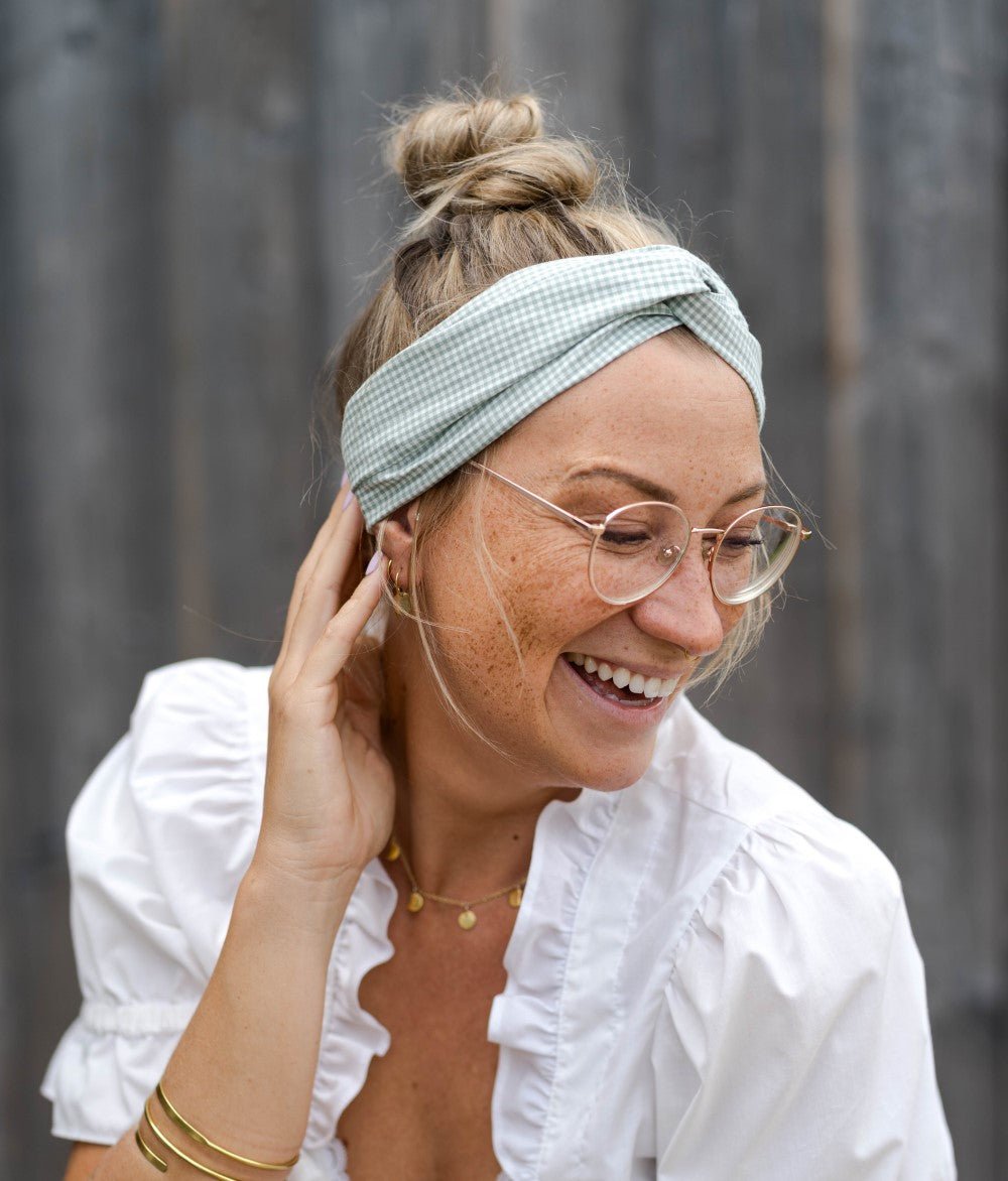 Haarband Karo aus Bio Baumwolle - Haargummis - obumi - 262 - Karo Green