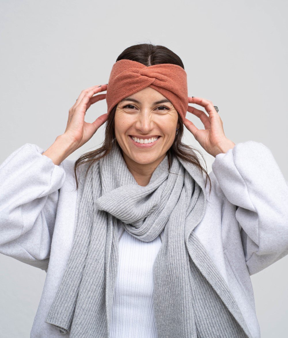 Kaschmir - Wohlfühl - Set - Stirnband & Schal - obumi - Soft Grey