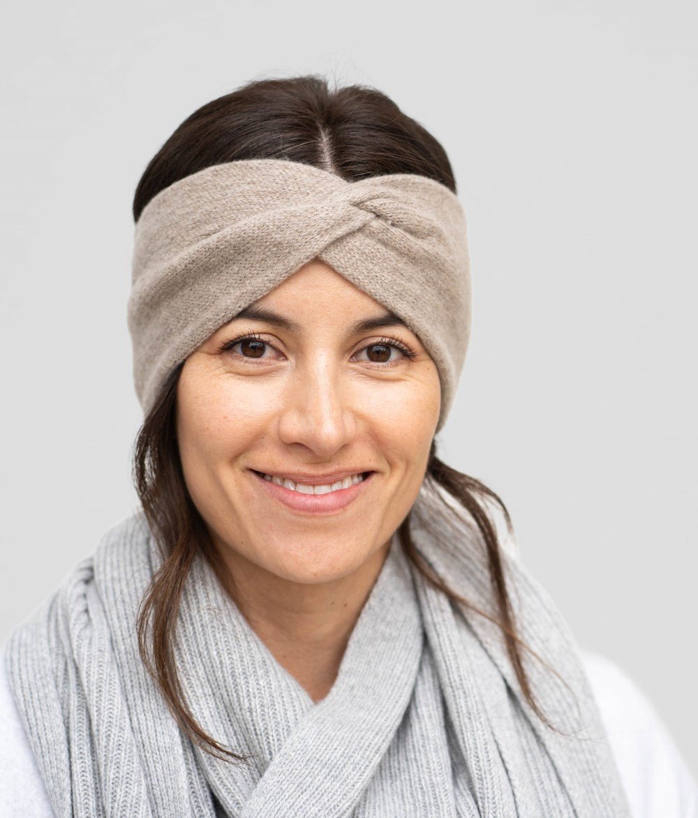 Kaschmir - Wohlfühl - Set - Stirnband & Schal - obumi - Soft Grey