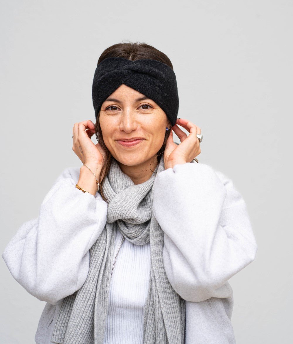 Kaschmir - Wohlfühl - Set - Stirnband & Schal - obumi - Soft Grey