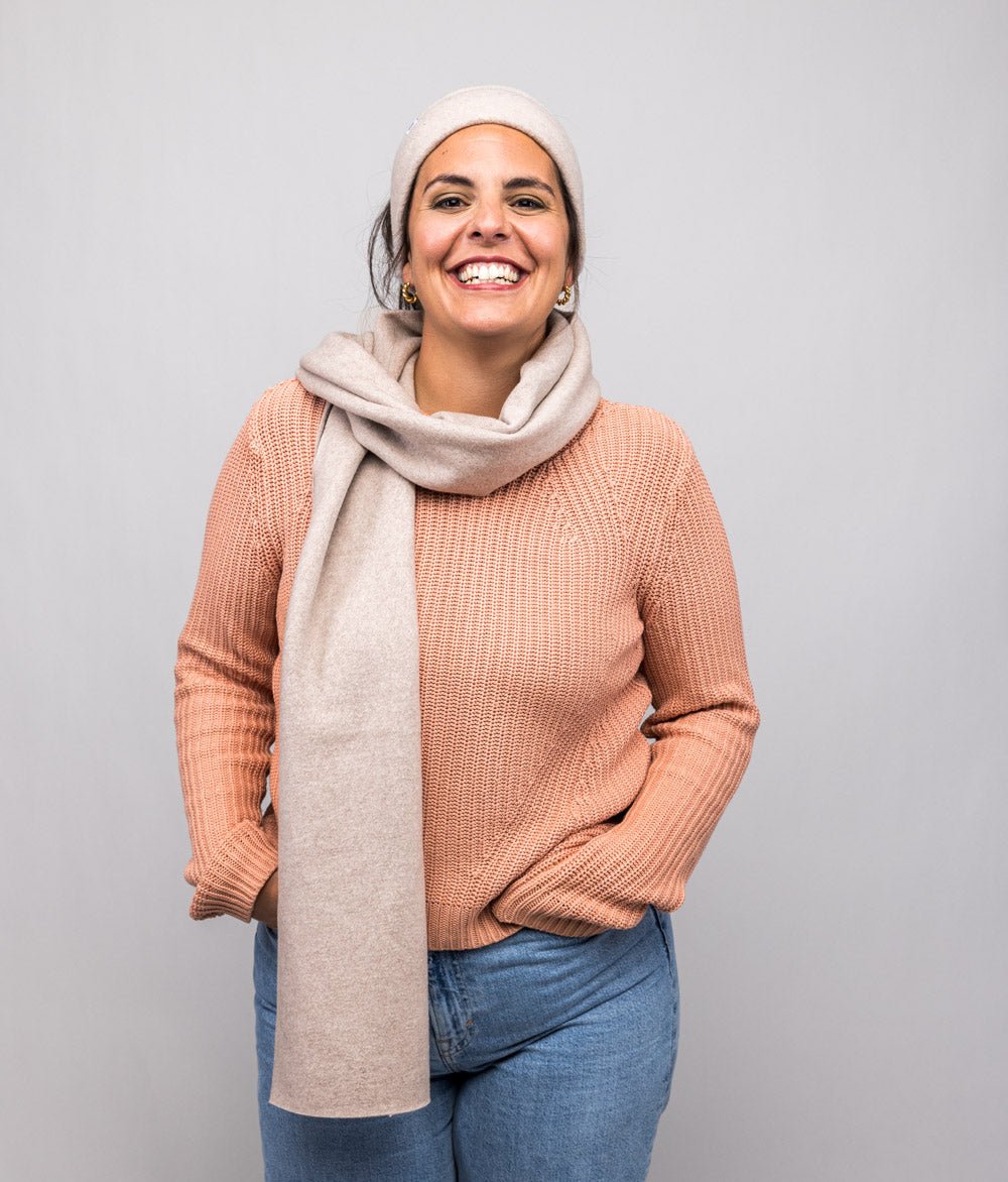 Schal aus Bio Baumwolle - obumi - 206 - Beige Melange