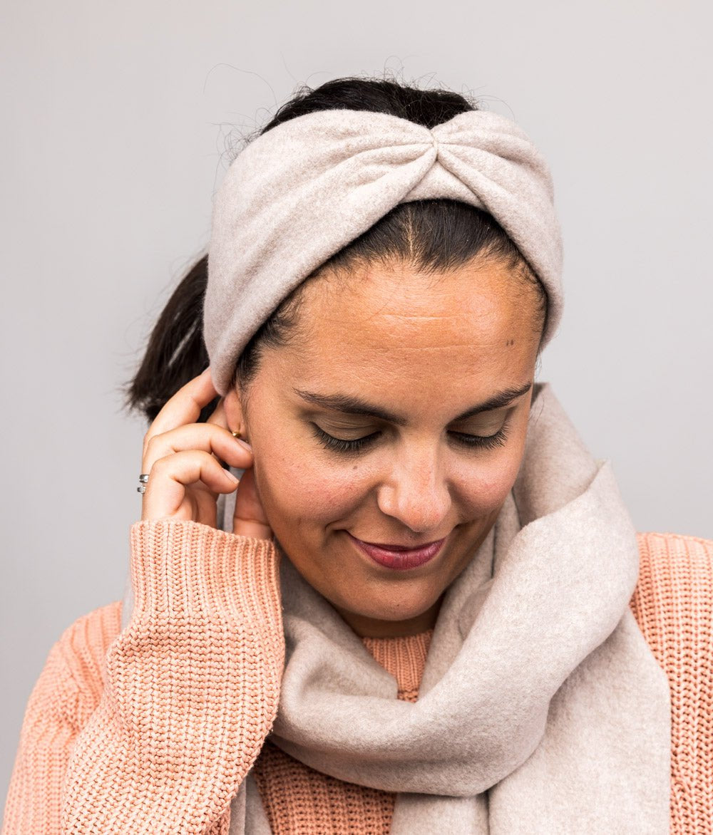 Schal aus Bio Baumwolle - obumi - 206 - Beige Melange