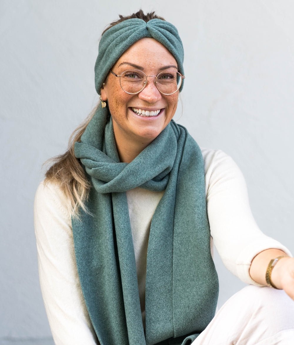 Schal aus Bio Baumwolle - obumi - 208 - Green Melange