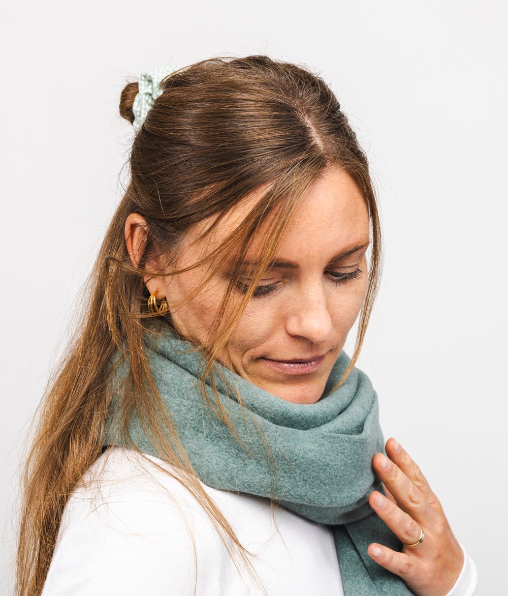 Schal aus Bio Baumwolle - obumi - 208 - Green Melange