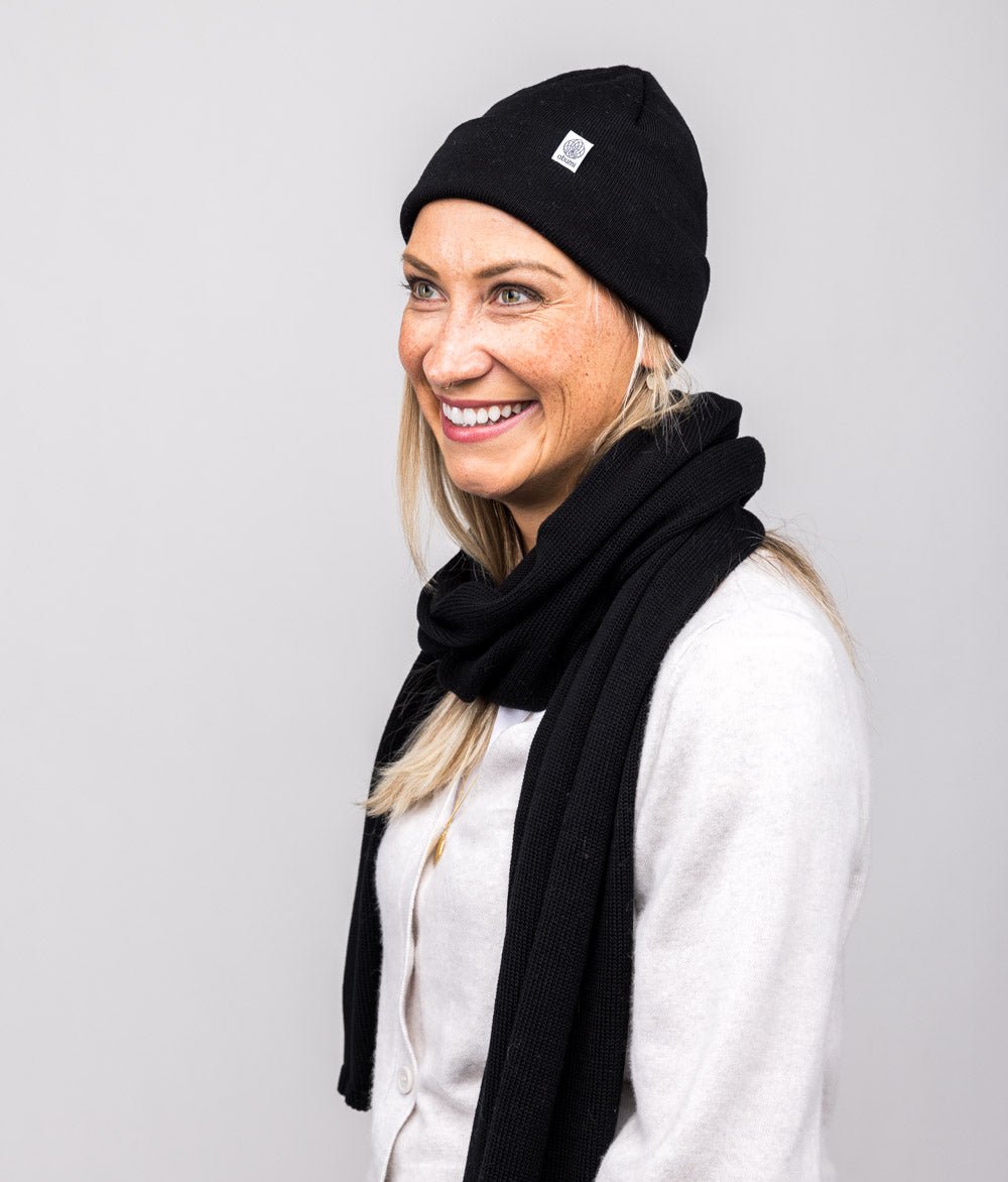 Schal Feinstrick aus Bio Baumwolle - Schals & Tücher - obumi - 760 - Black