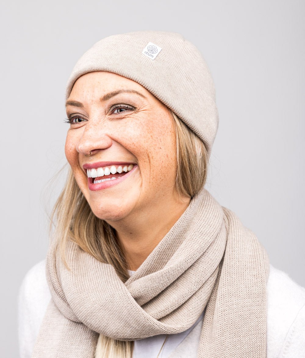 Schal Feinstrick aus Bio Baumwolle - Schals & Tücher - obumi - 762 - Beige Melange