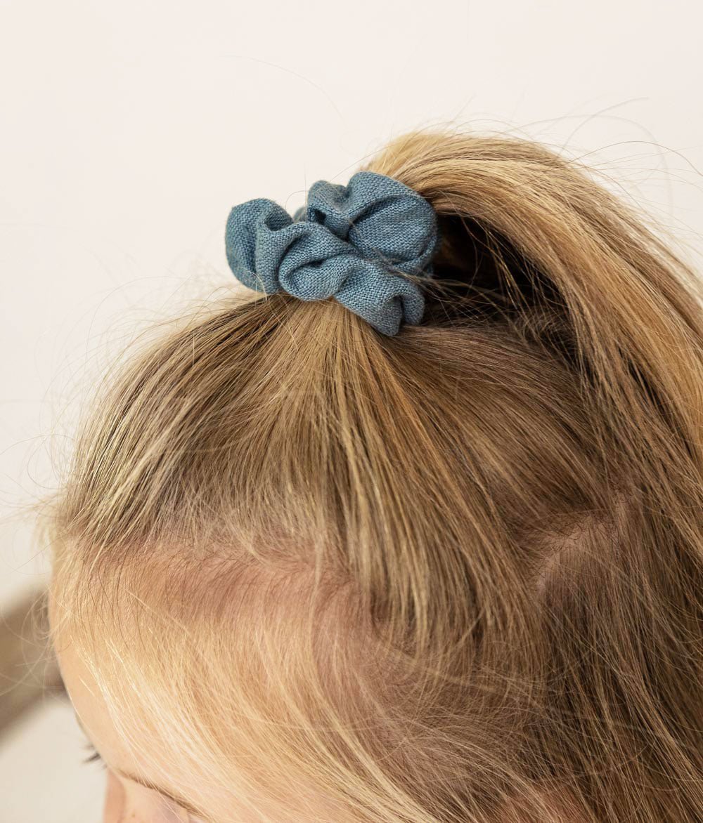 Scrunchie aus Leinen - Haargummis - obumi - 277 - Grey Blue