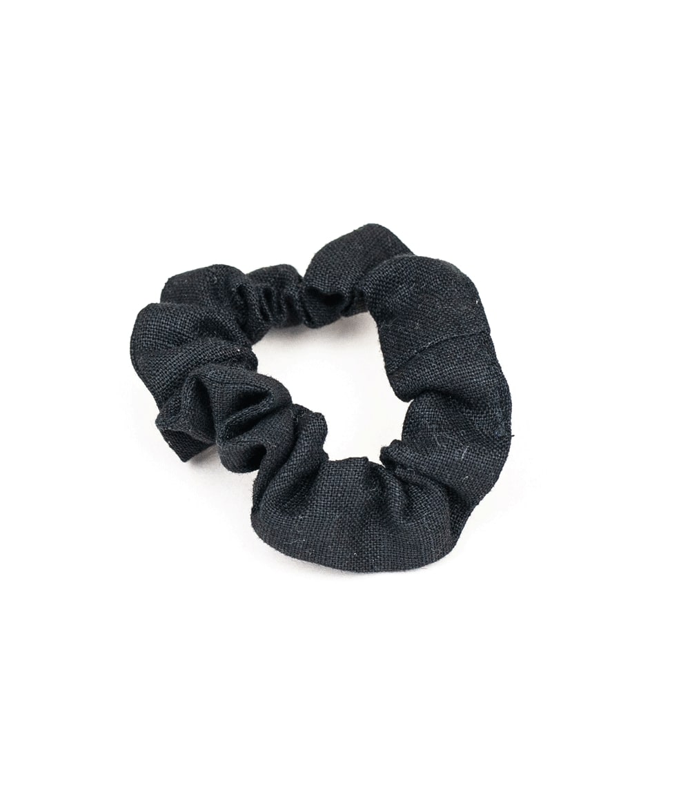 Scrunchie aus Leinen - Haargummis - obumi - 280 - Black