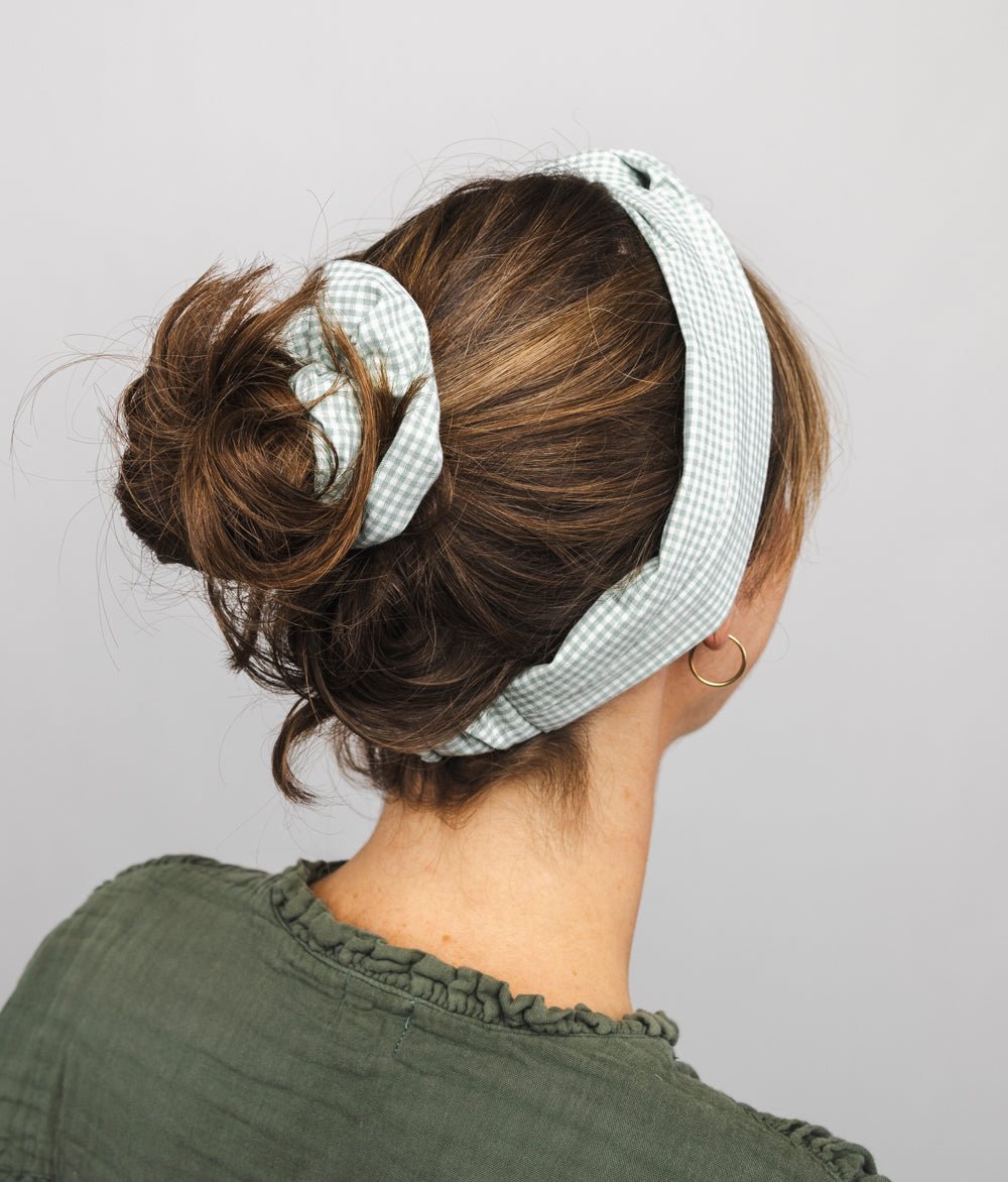 Scrunchie Karo aus Bio Baumwolle - obumi - 292 - Karo Green