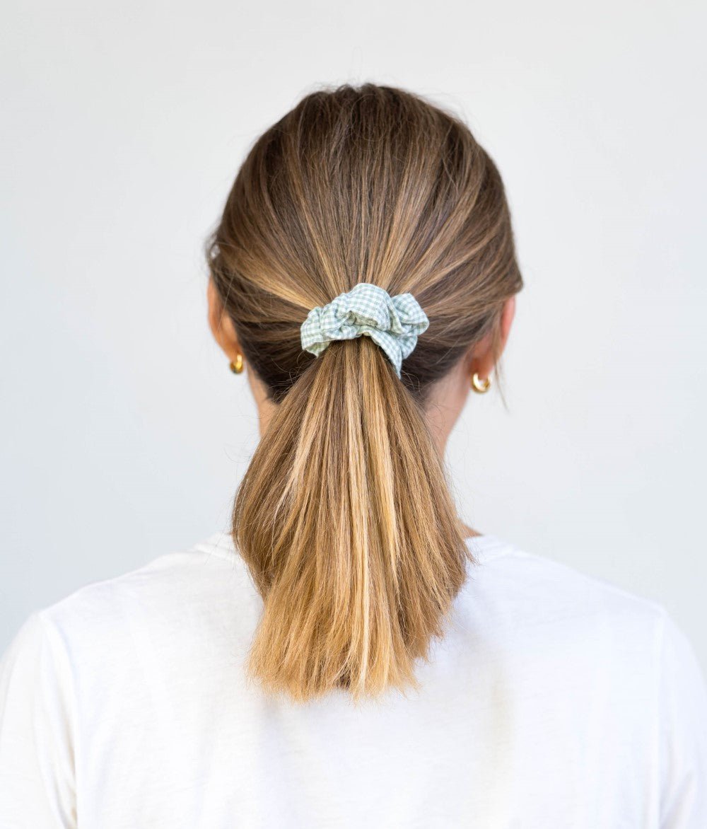 Scrunchie Karo aus Bio Baumwolle - obumi - 292 - Karo Green