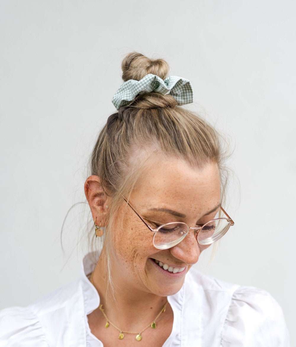 Scrunchie Karo aus Bio Baumwolle - obumi - 292 - Karo Green