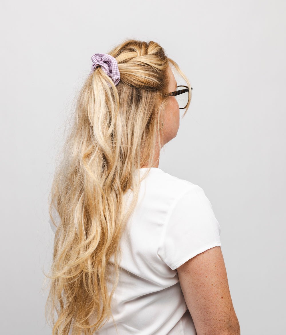 Scrunchie Karo aus Bio Baumwolle - obumi - 293 - Karo Lilac