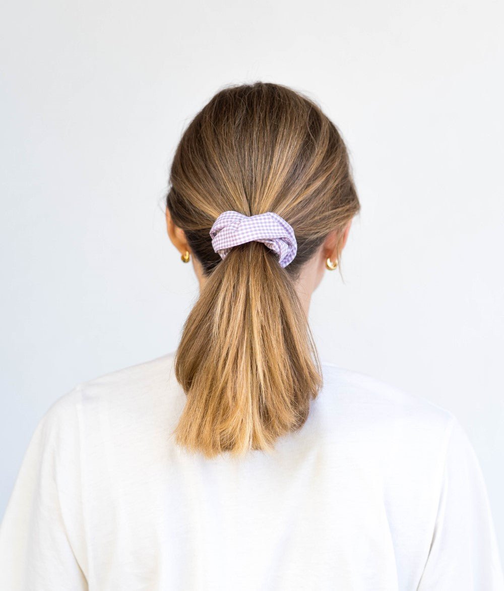 Scrunchie Karo aus Bio Baumwolle - obumi - 293 - Karo Lilac