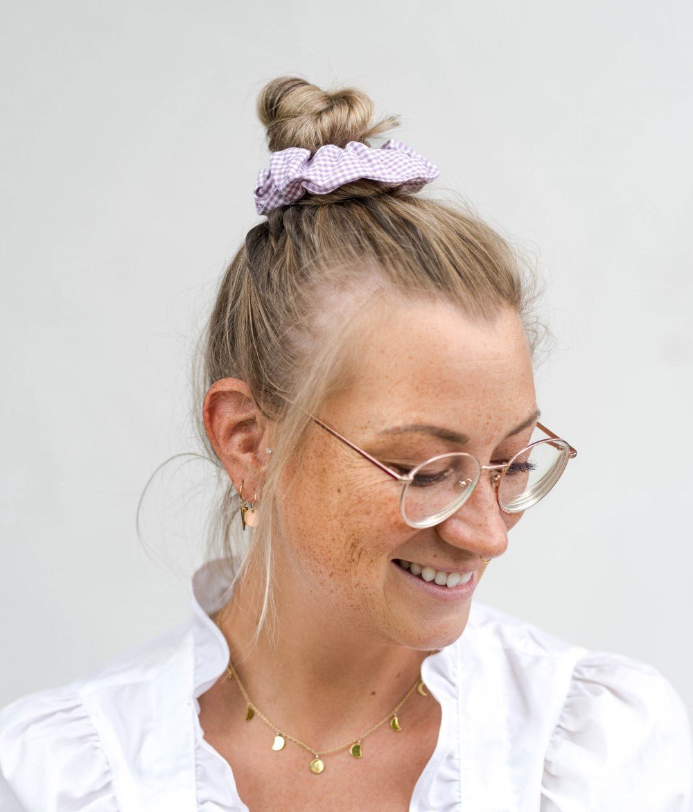 Scrunchie Karo aus Bio Baumwolle - obumi - 293 - Karo Lilac
