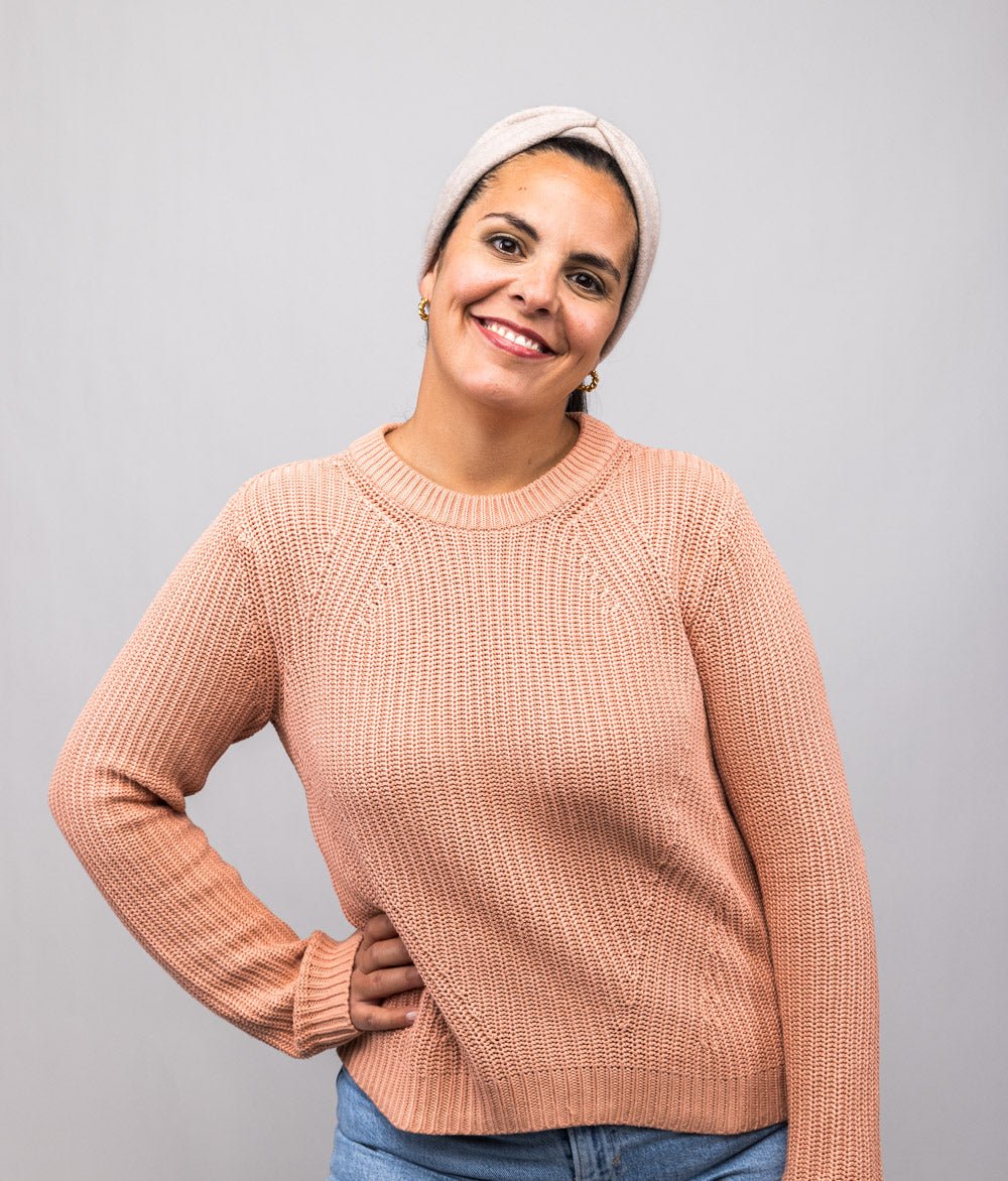 Stirnband Bow aus Bio Baumwolle - Stirnbänder - obumi - 146 - Beige Melange