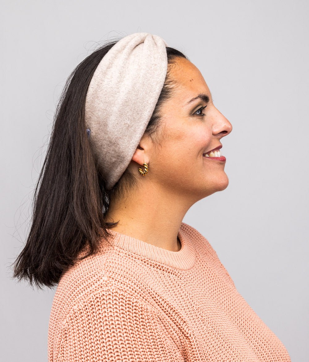 Stirnband Bow aus Bio Baumwolle - Stirnbänder - obumi - 146 - Beige Melange