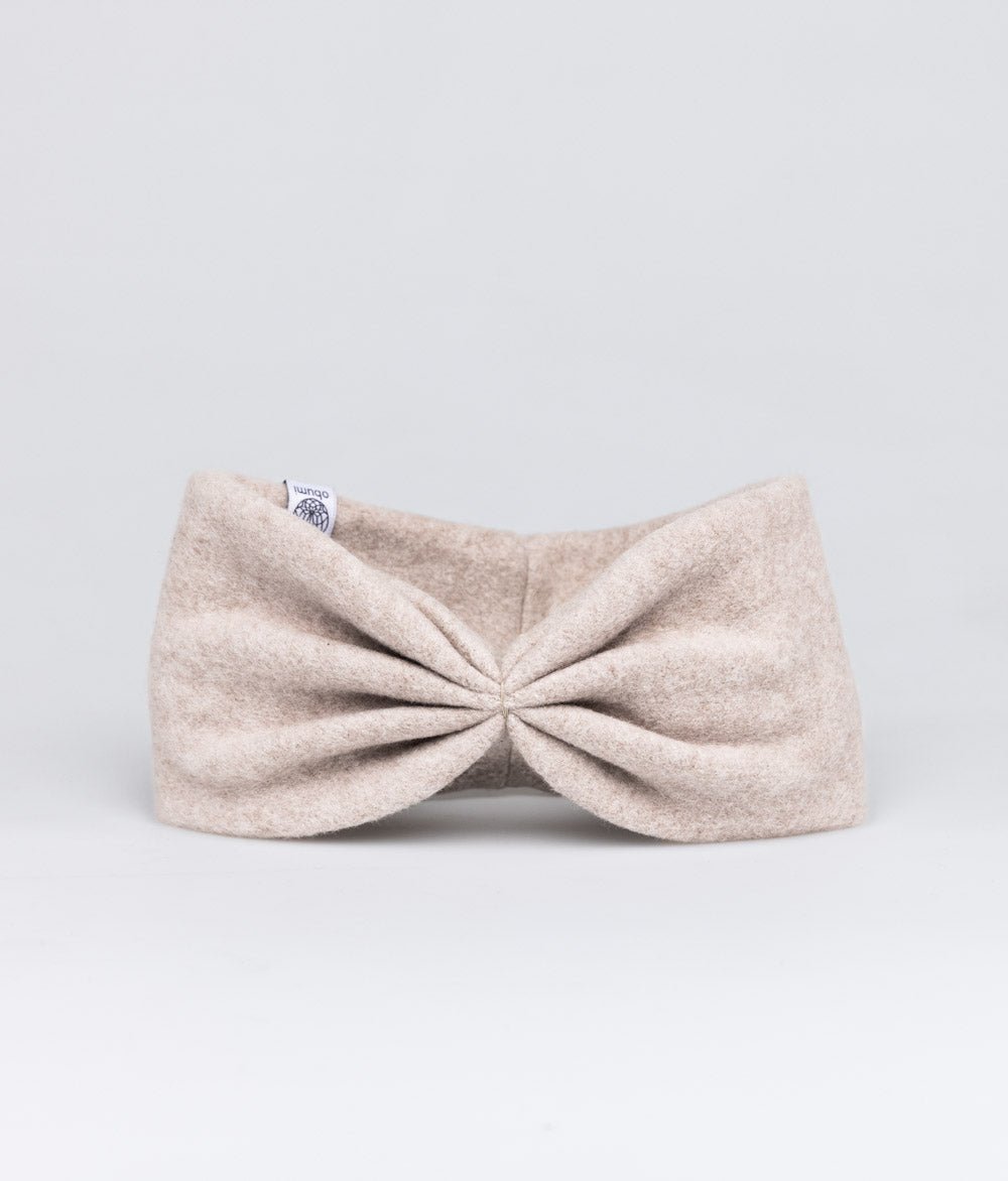 Stirnband Bow aus Bio Baumwolle - Stirnbänder - obumi - 146 - Beige Melange