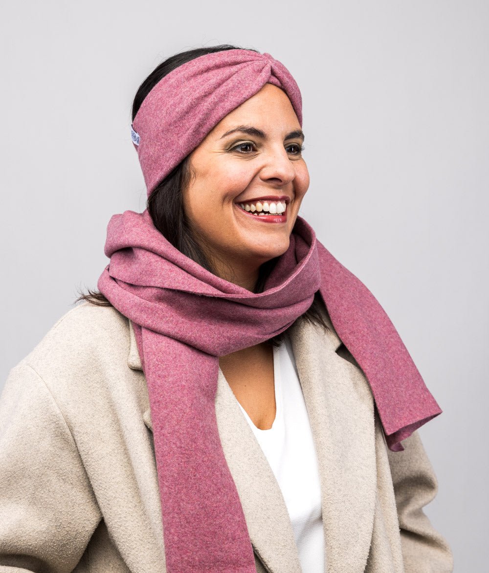 Stirnband Bow & Schal aus Bio Baumwolle - obumi - Black