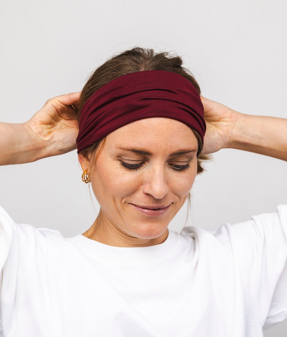 Stirnband Extra Breit TENCEL™ Modal - Stirnbänder - obumi - 313 - Burgundy