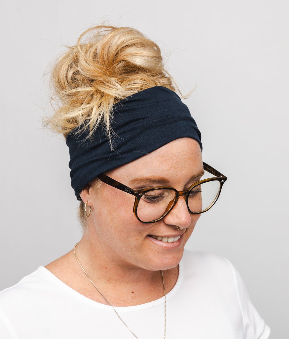 Stirnband Extra Breit TENCEL™ Modal - Stirnbänder - obumi - 316 - Navy