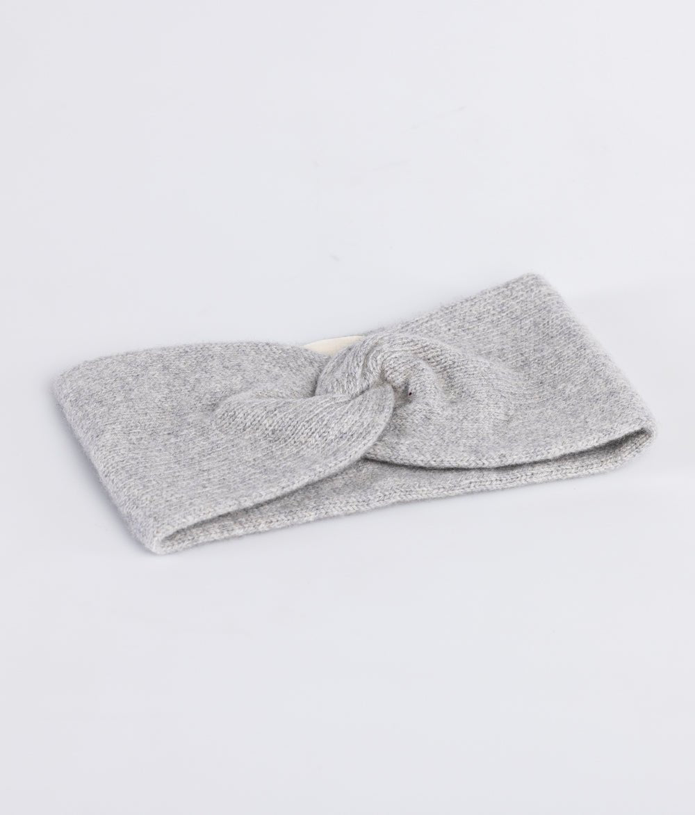 Stirnband Knot aus recyceltem Kaschmir - obumi - 909 - Soft Grey