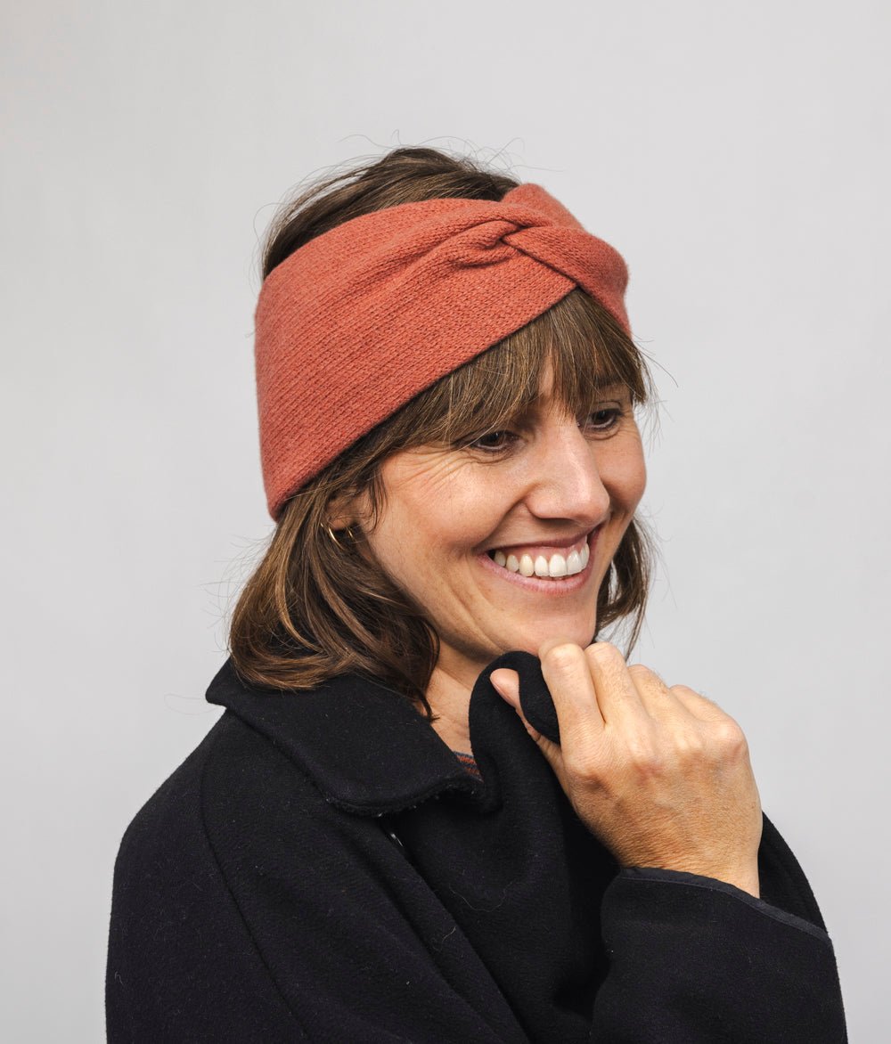 Stirnband Knot aus recyceltem Kaschmir - obumi - 909 - Soft Grey