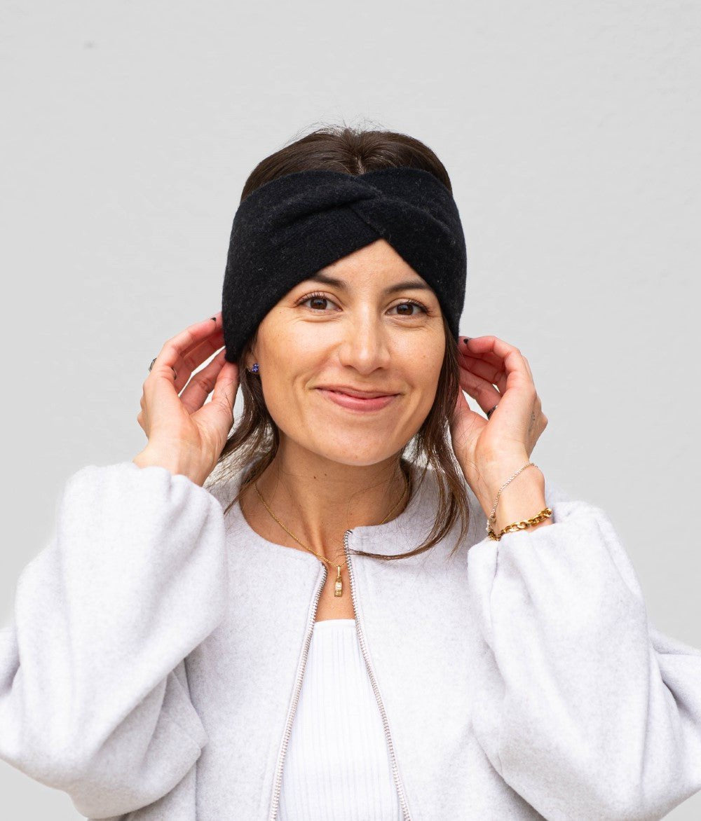 Stirnband Knot aus recyceltem Kaschmir - obumi - 911 - Terracotta