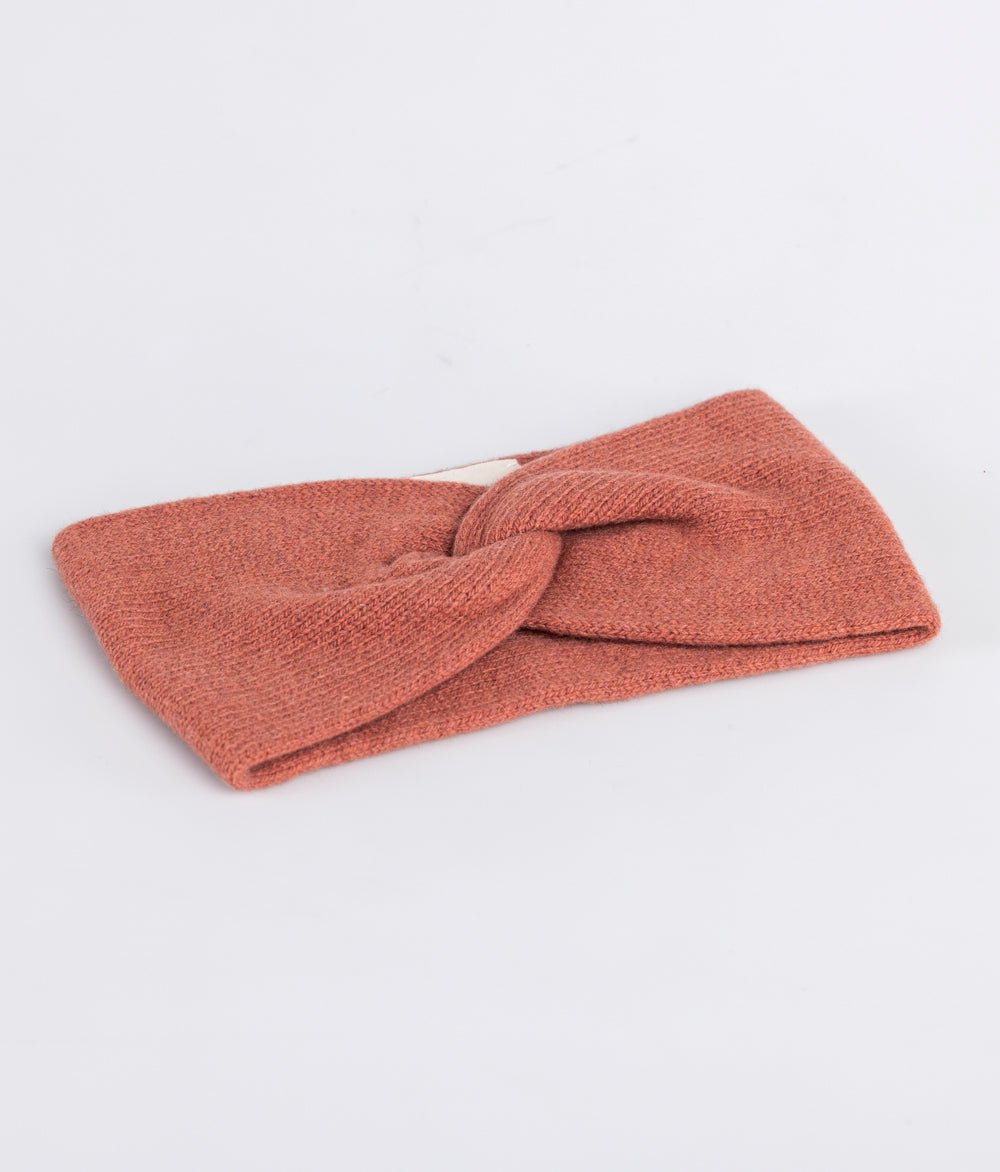 Stirnband Knot aus recyceltem Kaschmir - obumi - 911 - Terracotta
