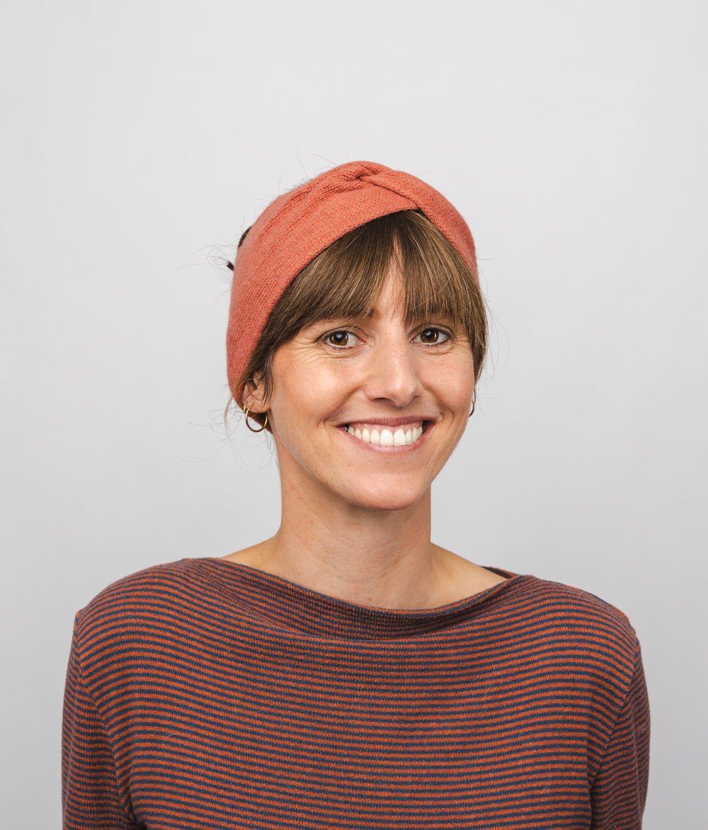 Stirnband Knot aus recyceltem Kaschmir - obumi - 911 - Terracotta