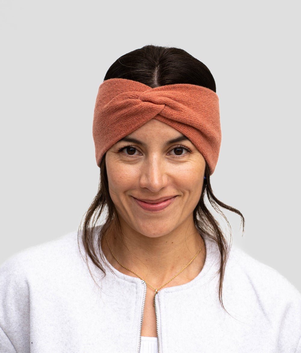 Stirnband Knot aus recyceltem Kaschmir - obumi - 911 - Terracotta