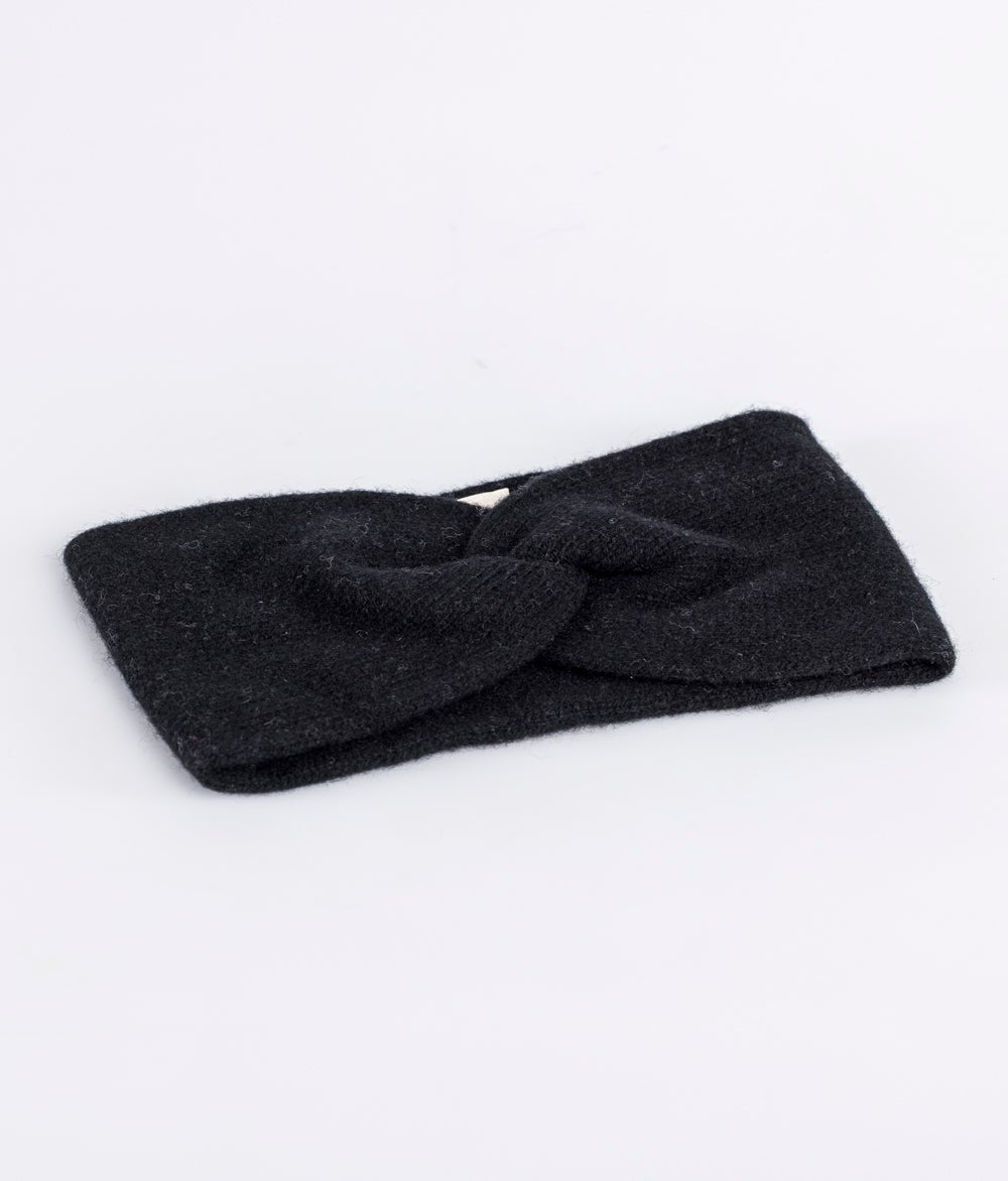 Stirnband Knot aus recyceltem Kaschmir - obumi - 912 - Black