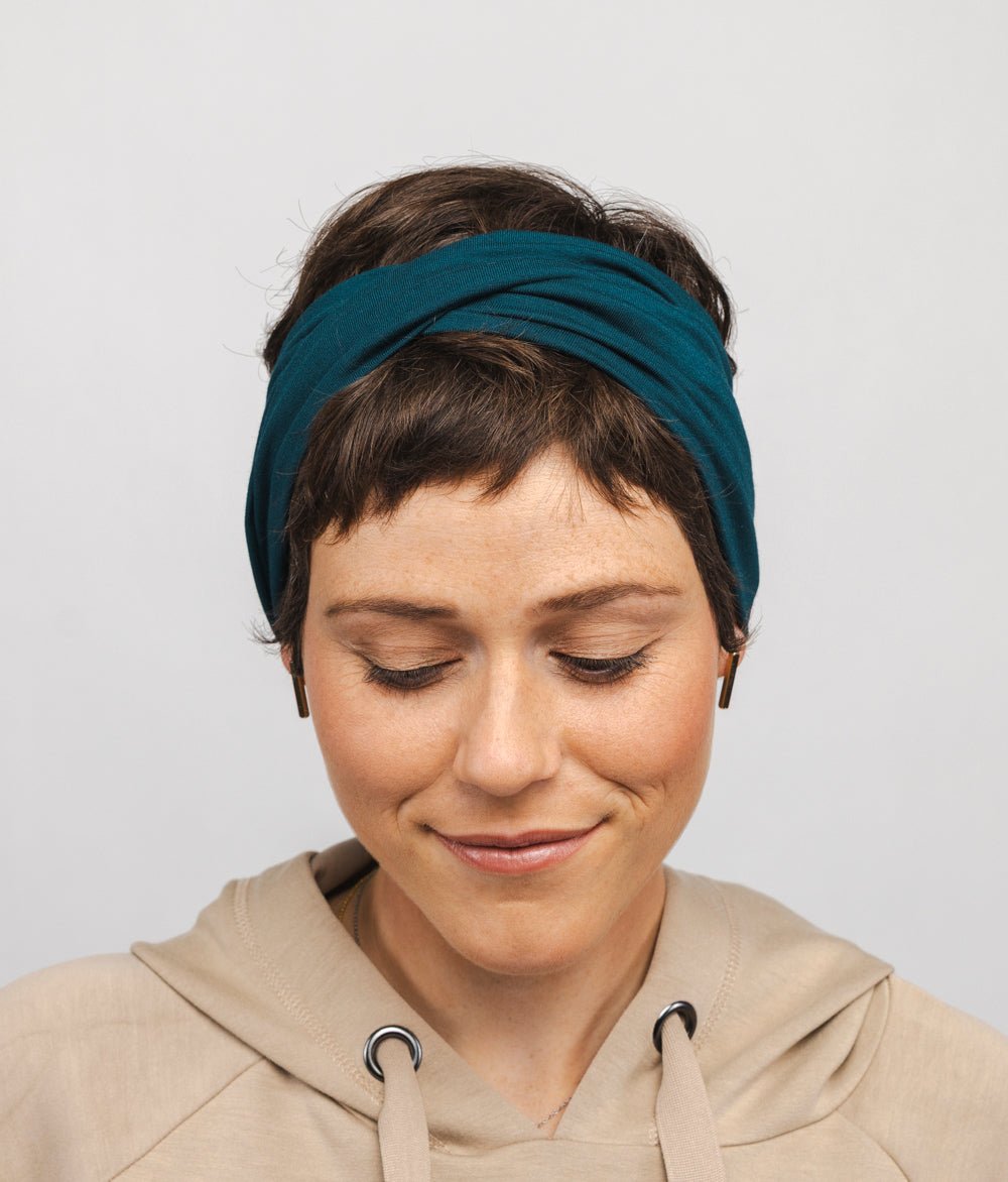 Stirnband Twist aus TENCEL™ Modal - Stirnbänder - obumi - 332 - Petrol