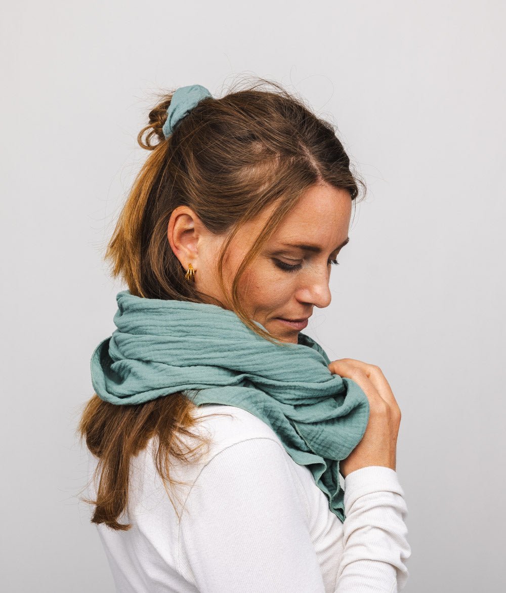 Tuch aus Bio Musselin - Schals & Halstücher - obumi - 029 - Turquoise