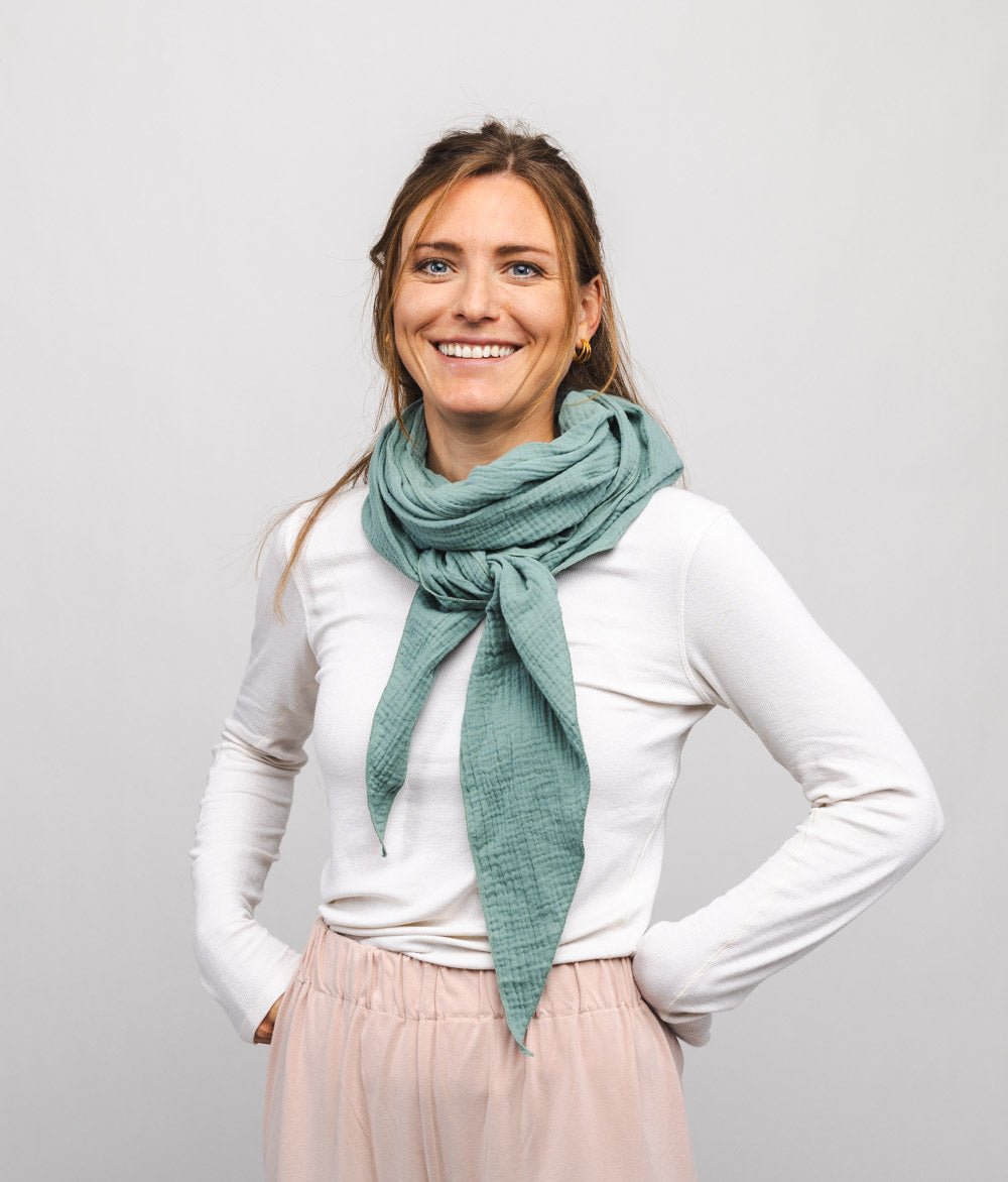 Tuch aus Bio Musselin - Schals & Halstücher - obumi - 029 - Turquoise