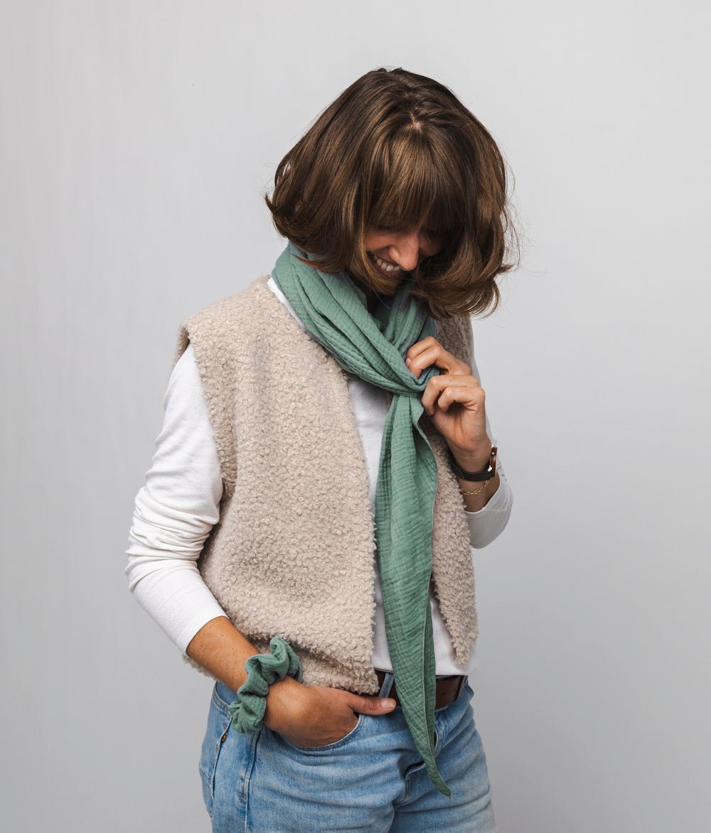 Tuch aus Bio Musselin - Schals & Halstücher - obumi - 029 - Turquoise