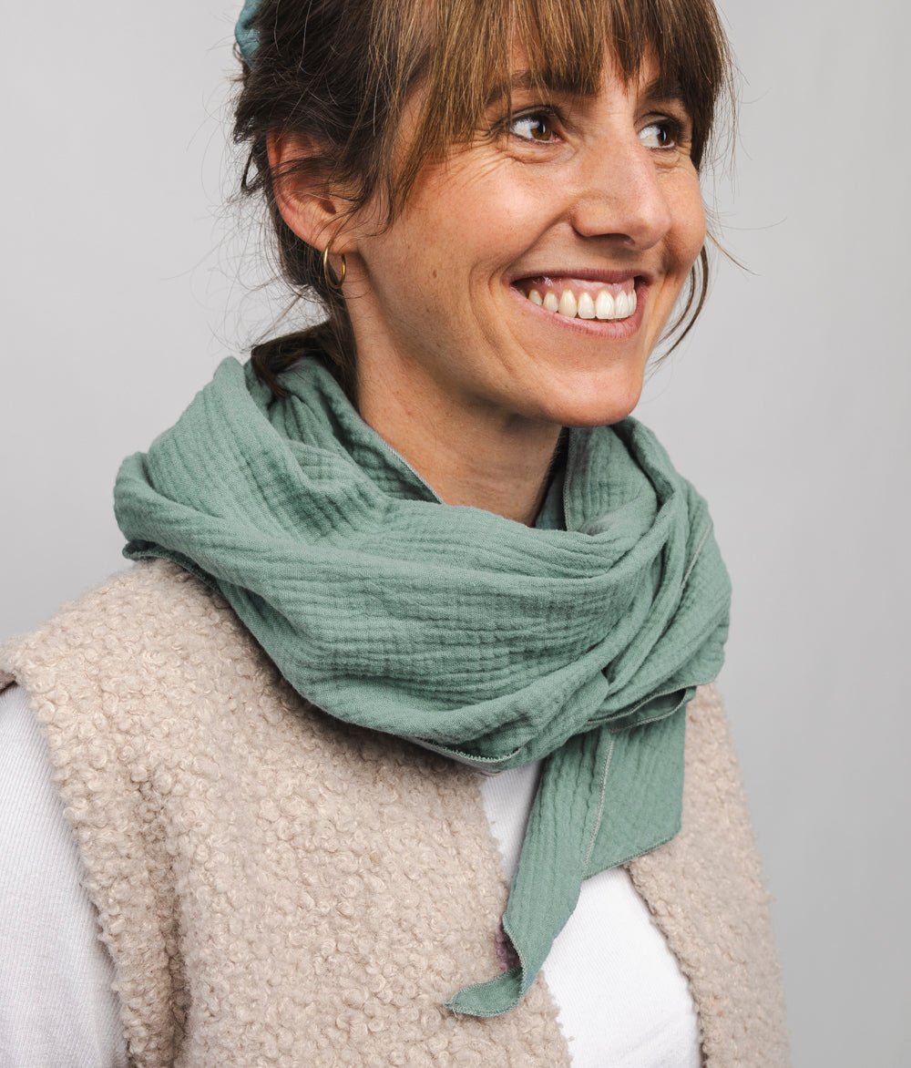 Tuch aus Bio Musselin - Schals & Halstücher - obumi - 029 - Turquoise