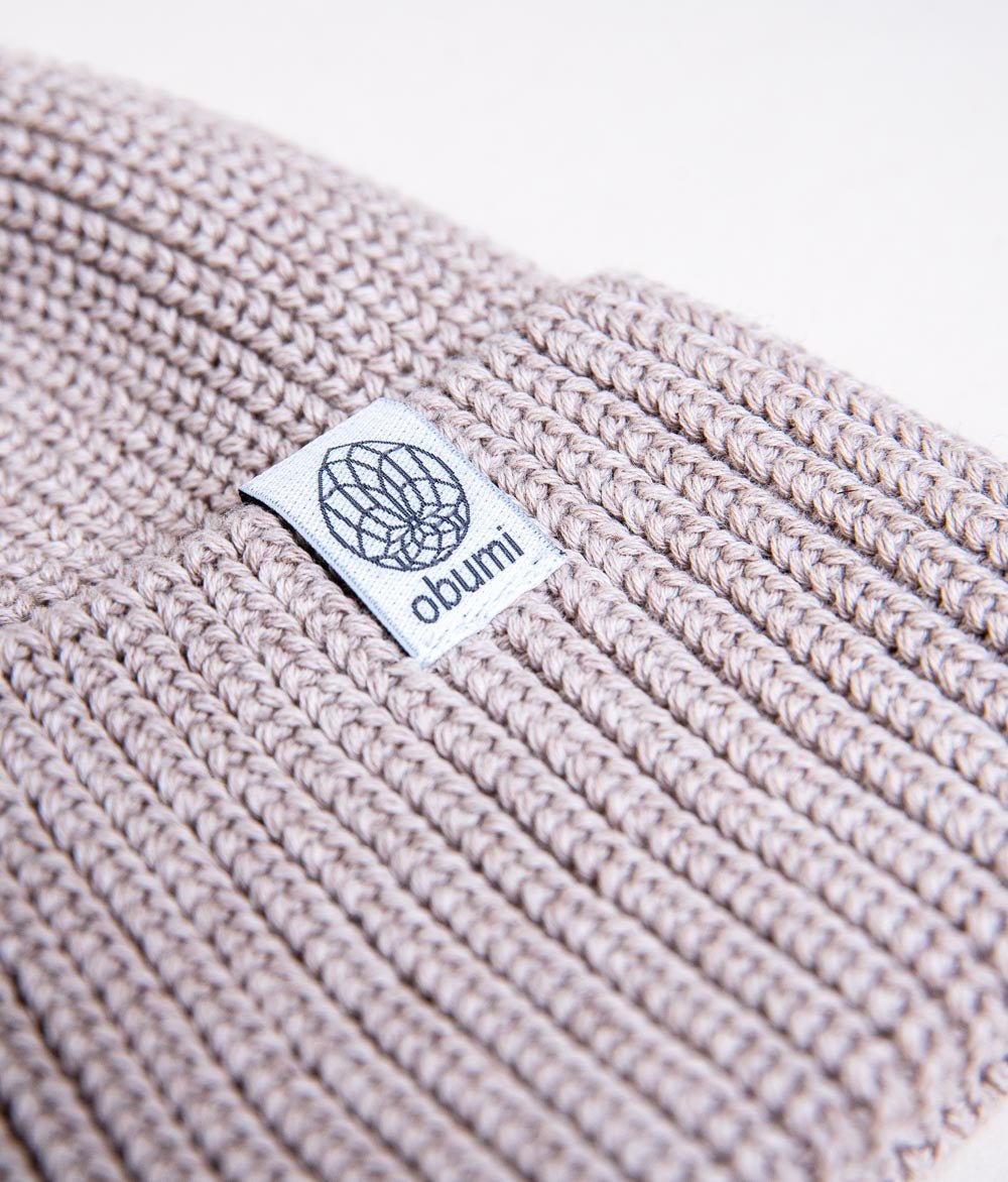 Beanie Grobstrick aus Bio Baumwolle - Mütze - obumi - 730 - Black