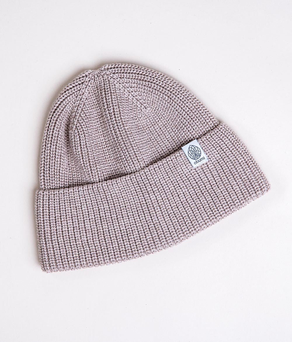Beanie Grobstrick aus Bio Baumwolle - Mütze - obumi - 732 - Beige Melange