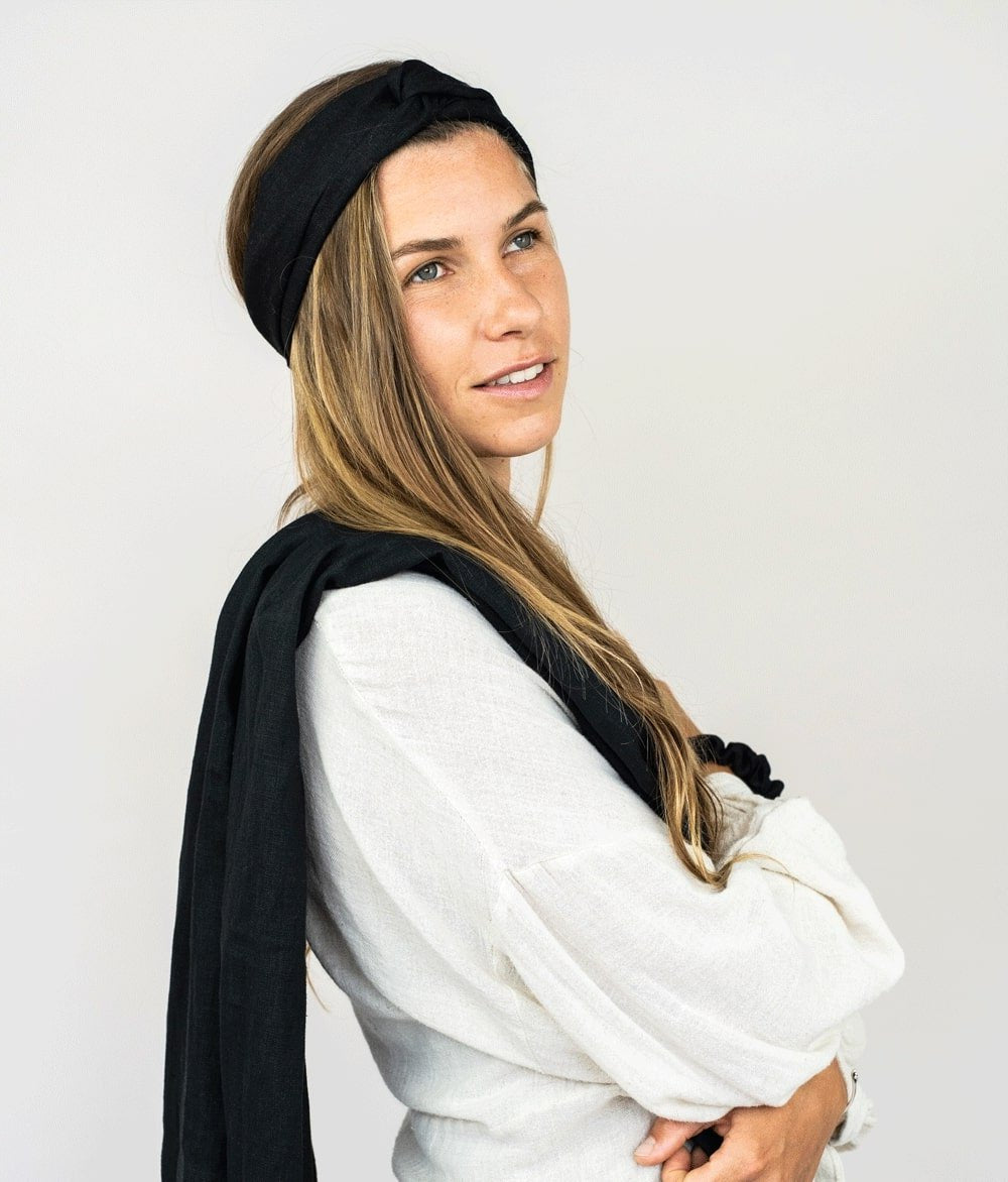 Haarband aus Leinen - Haarbänder - obumi - 246 - Natural Melange