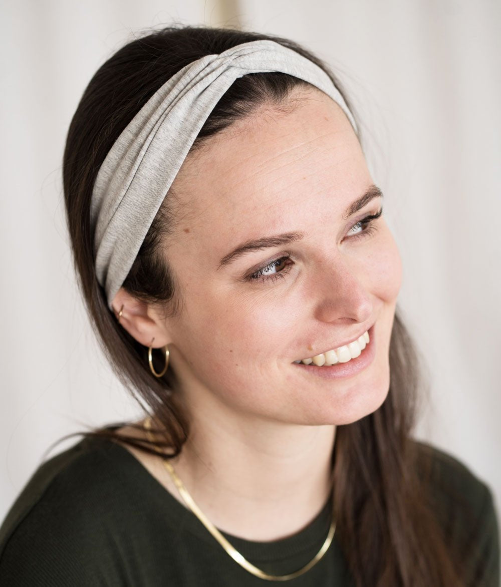 Haarband Bow aus Bio Jersey - Haarbänder - obumi - 424 - Light Grey
