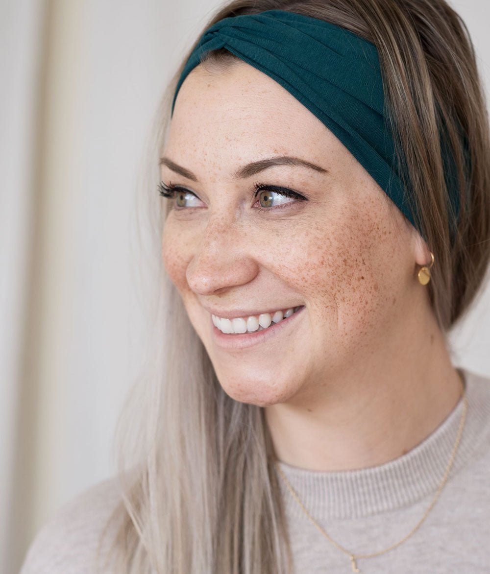 Haarband Bow aus Bio Jersey - Haarbänder - obumi - 426 - Petrol