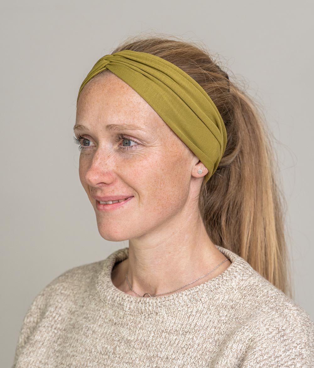 Haarband Bow aus Bio Jersey - Haarbänder - obumi - 430 - Olive