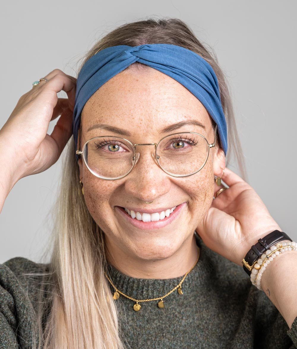 Haarband Bow aus Bio Jersey - Haarbänder - obumi - 431 - Grey Blue